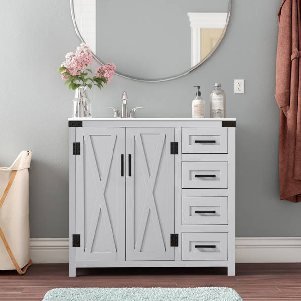 Winston Porter Slagelse 36" Bathroom Vanity Base Only & Reviews Wayfair